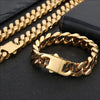 316L Stainless Steel Chain Necklace Bracelet Hip Hop Cuban Chains Do Not Fade Fashion Jewelry for Men Women Accessories Gift