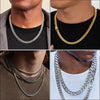 316L Stainless Steel Chain Necklace Bracelet Hip Hop Cuban Chains Do Not Fade Fashion Jewelry for Men Women Accessories Gift