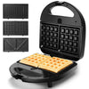 AIGOSTAR 3-in-1 sandwich maker, Grill and waffle. 3 removable non-stick and interchangeable plates. (750W)