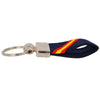 Valmoni Sport blue ribbon keychain with Spain flag Diagonal double layer keys hang fabric