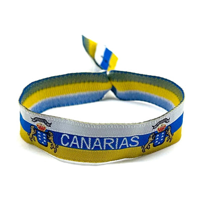 Bracelet with metal closure adjustable fabric polyester Mobiliar Canary flag