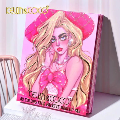 Kevin & coco Face Palette Makeup Set Makeup Palette 49 colors, 3 lipsticks, 3 liquid lipsticks and 6 highlighters