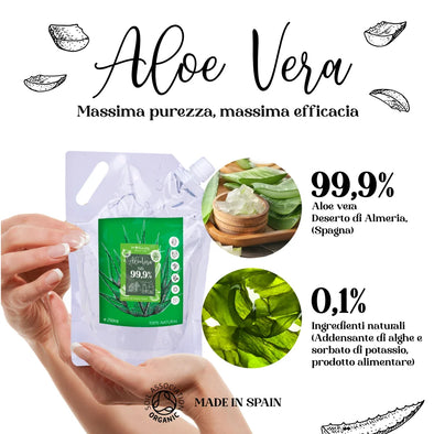 Natural pure 100% Aloe Vera Gel 1Kg skin regenerator moisturizing body and Facial 1000 Ml tradition Organic Farm