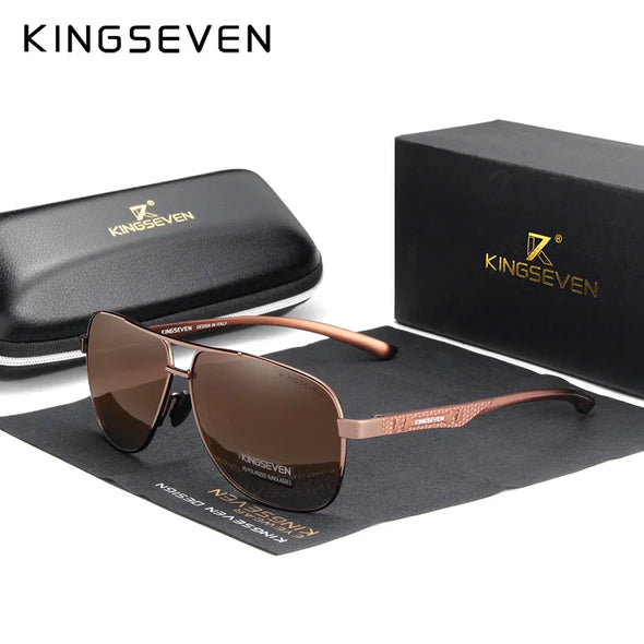 KINGSEVEN 2024 Brand Men Aluminum Sunglasses Polarized UV400 Mirror Male Eye Protection Glasses Women Men Oculos de sol Eyewear