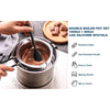 Double Boiler Pot Set Stainless Steel Melting Pot with Silicone Spatula for Melting Chocolate,Soap,Wax,Candle Making