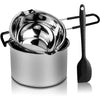 Double Boiler Pot Set Stainless Steel Melting Pot with Silicone Spatula for Melting Chocolate,Soap,Wax,Candle Making