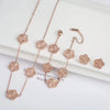 Hot five-leaf grass clover plum necklace bracelet earrings unembroidered steel women jewelry high-grade wholesale