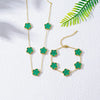 Hot five-leaf grass clover plum necklace bracelet earrings unembroidered steel women jewelry high-grade wholesale