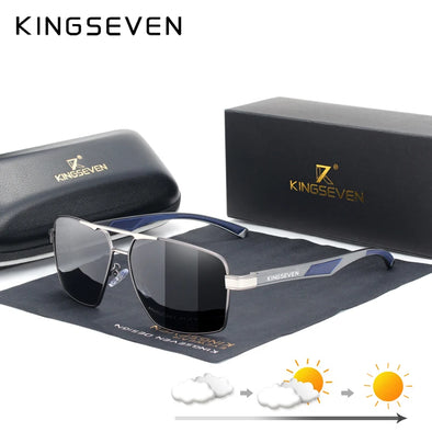 Ship From Spain KINGSEVEN Photochromic Polarized Sunglasses For Men Women Square Sun Glasses UV400