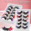 5 Pairs Women Makeup Colored Eyelash Fake Extension Eyelashes Eye Makeup Tool Easy To Wear Eyelashes Extension Thick Eye Shadow