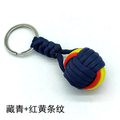 Creative Parachute Braiding Rope Ball Keychain Fashion Colourful Outdoors Tool Key Ring for Women Men Car Handbag Phone Pendant