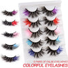 5 Pairs Women Makeup Colored Eyelash Fake Extension Eyelashes Eye Makeup Tool Easy To Wear Eyelashes Extension Thick Eye Shadow