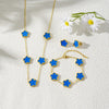 Hot five-leaf grass clover plum necklace bracelet earrings unembroidered steel women jewelry high-grade wholesale