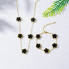 Hot five-leaf grass clover plum necklace bracelet earrings unembroidered steel women jewelry high-grade wholesale