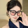 Powder Blusher Glasses Korean Oversized Gradual Pink Sunglasses Fashion Computer Goggle Women's Gift Blue Light Blocking Glasses