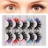 5 Pairs Women Makeup Colored Eyelash Fake Extension Eyelashes Eye Makeup Tool Easy To Wear Eyelashes Extension Thick Eye Shadow