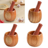 Wooden Mortar and Pestle Set,Rustic Handmade Mortar, Spice Grinder , Mixer Manual Mashing Bowl Seasonings Kitchen Utensils