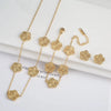 Hot five-leaf grass clover plum necklace bracelet earrings unembroidered steel women jewelry high-grade wholesale