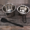 Double Boiler Pot Set Stainless Steel Melting Pot with Silicone Spatula for Melting Chocolate,Soap,Wax,Candle Making