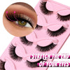 Cat Eye False Eyelashes 5 Pairs Pack for Doll Eye Makeup Charming Wispy Lightweight Faux Mink Lashes