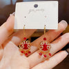 New Chinese Style Red Life Lock Festive Metal Tassel Earrings for Women Fashion Design Eardrop Paty Jewelry Gift Accessries