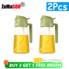 1-4Pc 2-in-1 Sprayer Pourer Oil Empty Bottle Plastic Oil Container Dispenser Vaporizer Kitchen Barbecue Camping Cooking Utensils