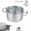 Lifestyle-Pot Stainless Steel with Lid and Handles, Soup Pot, Multi-function Pot, Induction Special Encapsulated Bottom, Ø16-Ø 26cm