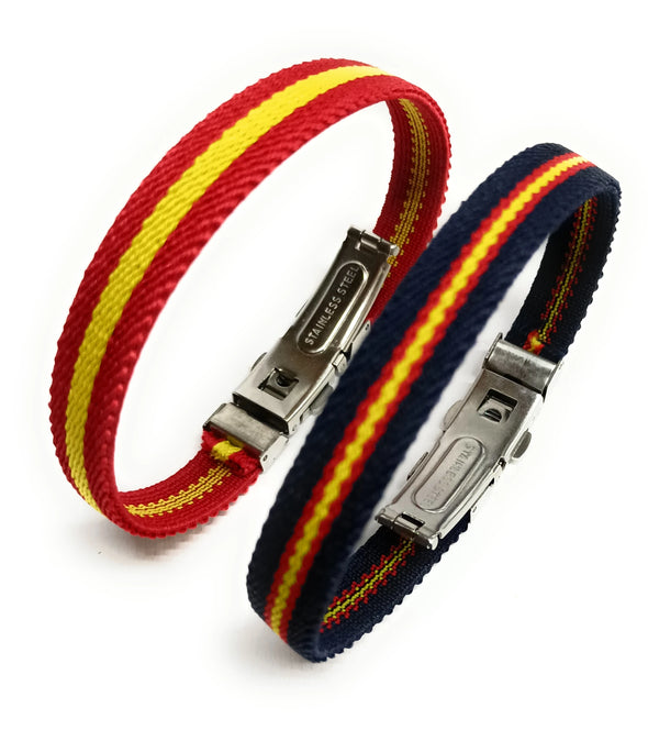 2 Pack elastic bracelets flag Spain and Navy