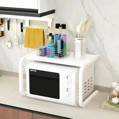 Kitchen Scalable Metal Microwave Oven Rack Detachable Holder Thickened Household Storage Shelves