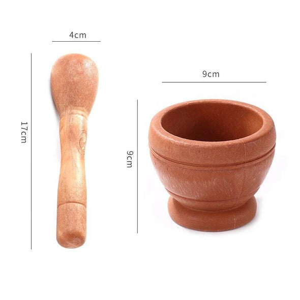 Household Grinder Pressing And Mashed Garlic Mashing Pot Manual Mashing Medicine Pot Jujube Wood Pounding Garlic Stone Mortar