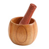 Wooden Mortar and Pestle Set,Rustic Handmade Mortar, Spice Grinder , Mixer Manual Mashing Bowl Seasonings Kitchen Utensils