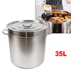 35L Multipurpose Thickened Stainless Steel Cooking Pot Large Capacity Soup Stock Pot with Lid Handle for Home Restaurant