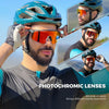 Kapvoe Outdoor Photochromic Cycling Sunglasses for Men Cycl Glasses Mountain Bicycle Goggles Women Sports Running UV400 Eyewear