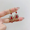 New Chinese Style Red Life Lock Festive Metal Tassel Earrings for Women Fashion Design Eardrop Paty Jewelry Gift Accessries