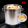 35L Multipurpose Thickened Stainless Steel Cooking Pot Large Capacity Soup Stock Pot with Lid Handle for Home Restaurant