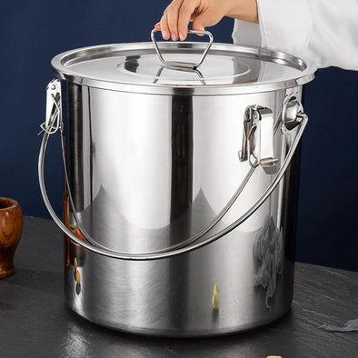 201 6L Stainless Steel Stockpot with Lid Oil Water Bucket Tall Cooking Pot for Kitchen Cooking Simmered Soup Stew Multifunction