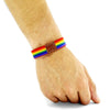 Elastic bracelet flag GAY pride LGTBI unique size Adaptable rainbow with leather plate