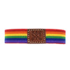 Elastic bracelet flag GAY pride LGTBI unique size Adaptable rainbow with leather plate