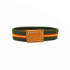 Spanish flag elastic bracelet with green background Material polyester with leather plate single size ADAPTABLE