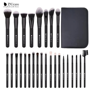 DUcare 27pcs Makeup Brush Set Professional Cosmetics Blushes Foundation Eyeshadow Eyelash Beauty Make Up Tool with Makeup Bag