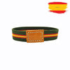 Spanish flag elastic bracelet with green background Material polyester with leather plate single size ADAPTABLE