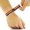 Elastic bracelet flag GAY pride LGTBI unique size Adaptable rainbow with leather plate